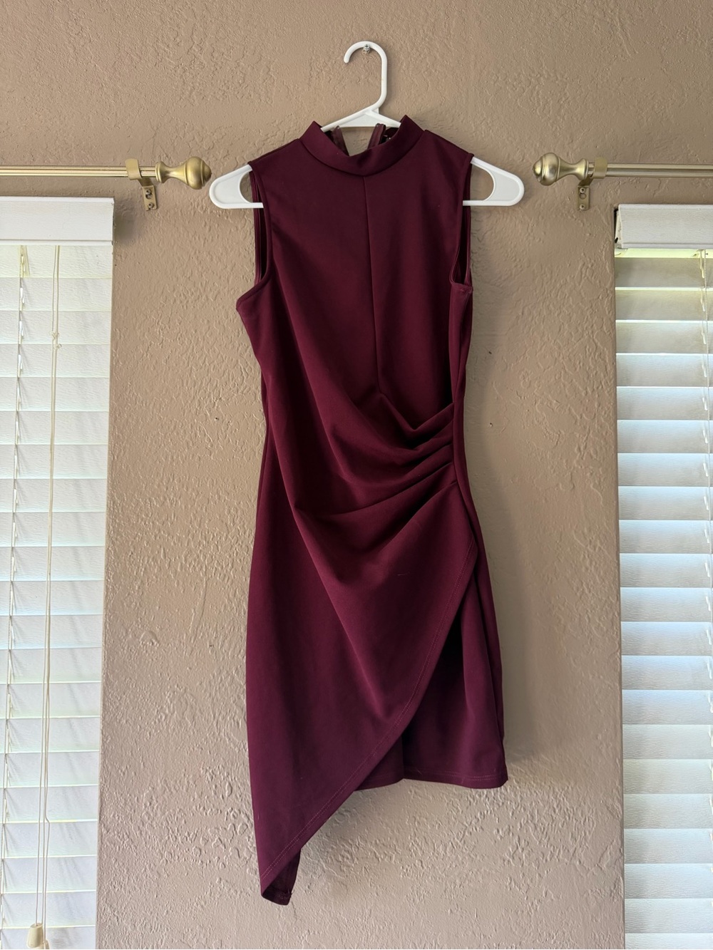 Windsor One-Shoulder Burgundy Asymmetrical Dress